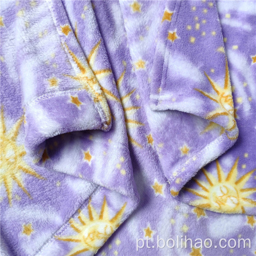 Veludo coral impresso brilhante cobertores de lã